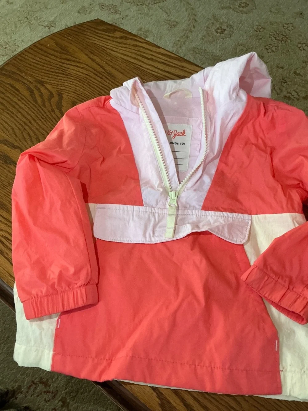 Cat & Jack Toddler Girls Colorblock Hooded Anorak Jacket sz 2T EUC $30R